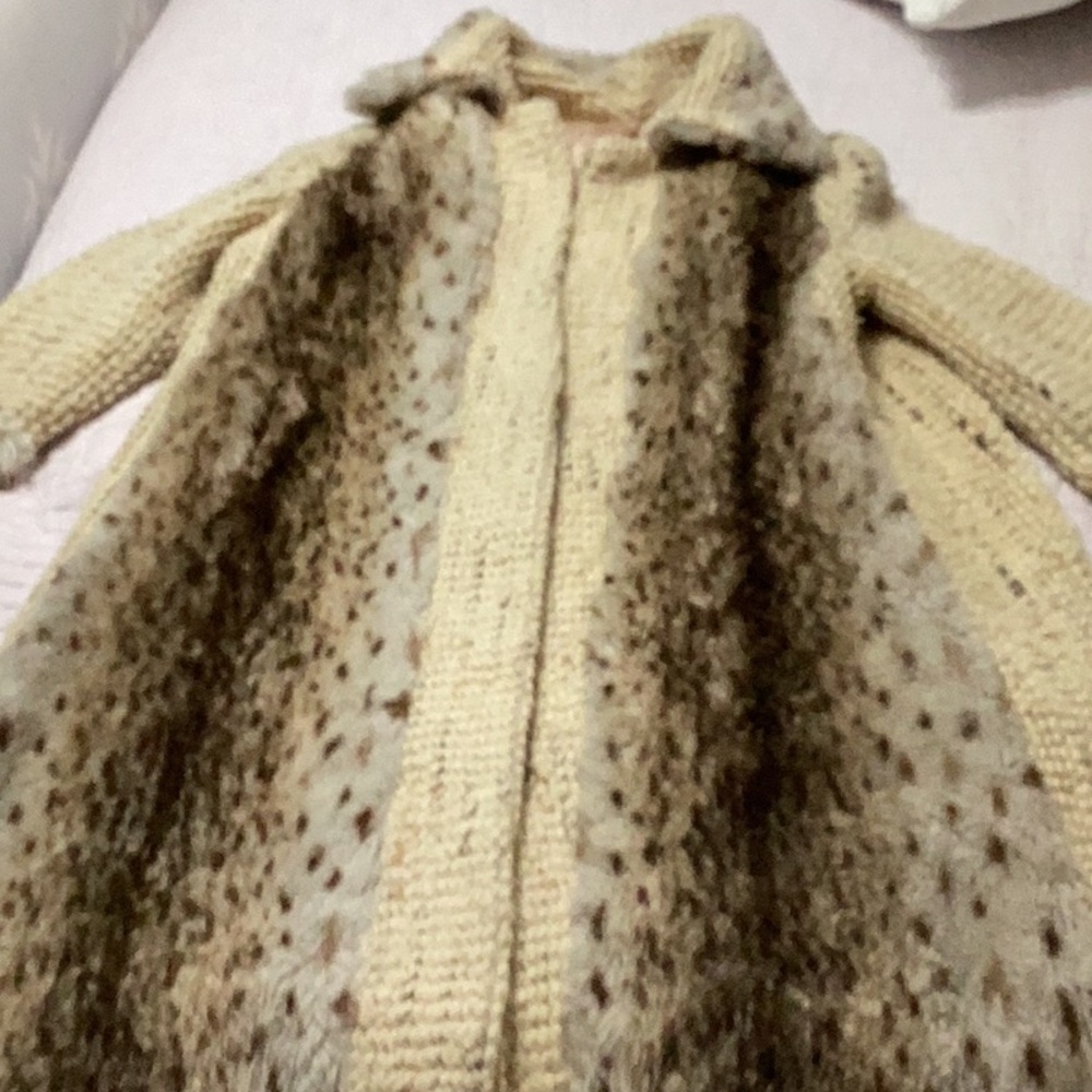 Vintage leopard heavy sweater coat